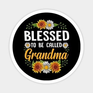 Womens Blessed To Be Called Grandma Sunflower Mothers Day 2021 Magnet